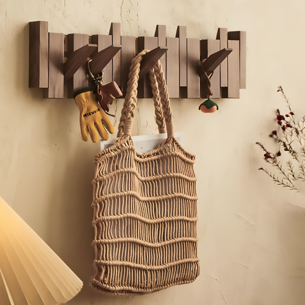 Foldable Wooden Panel Coat Rack