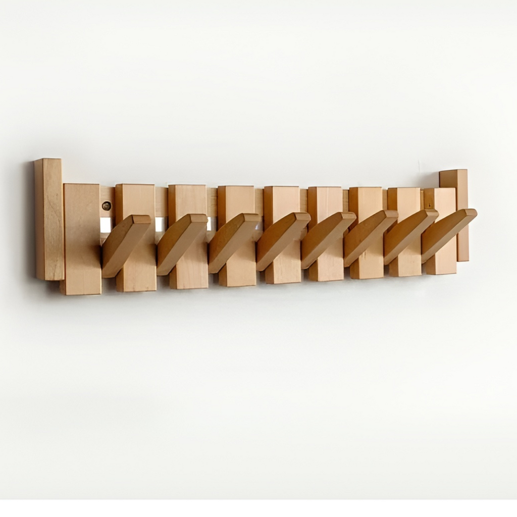 Foldable Wooden Panel Coat Rack