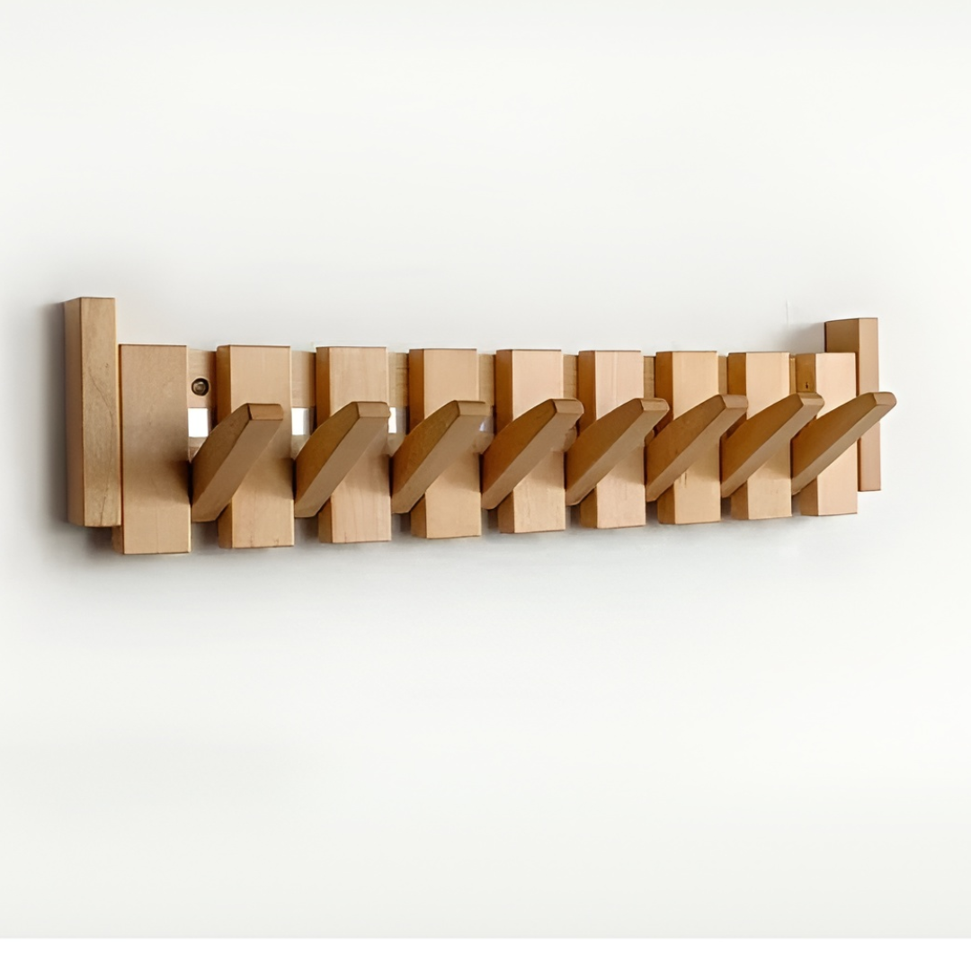 Foldable Wooden Panel Coat Rack