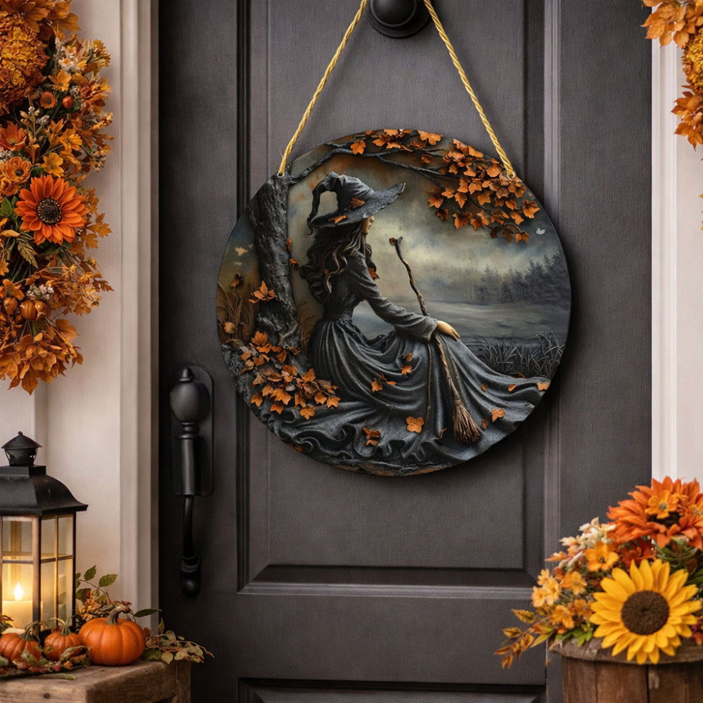 Witch Folklore Wooden Door Sign