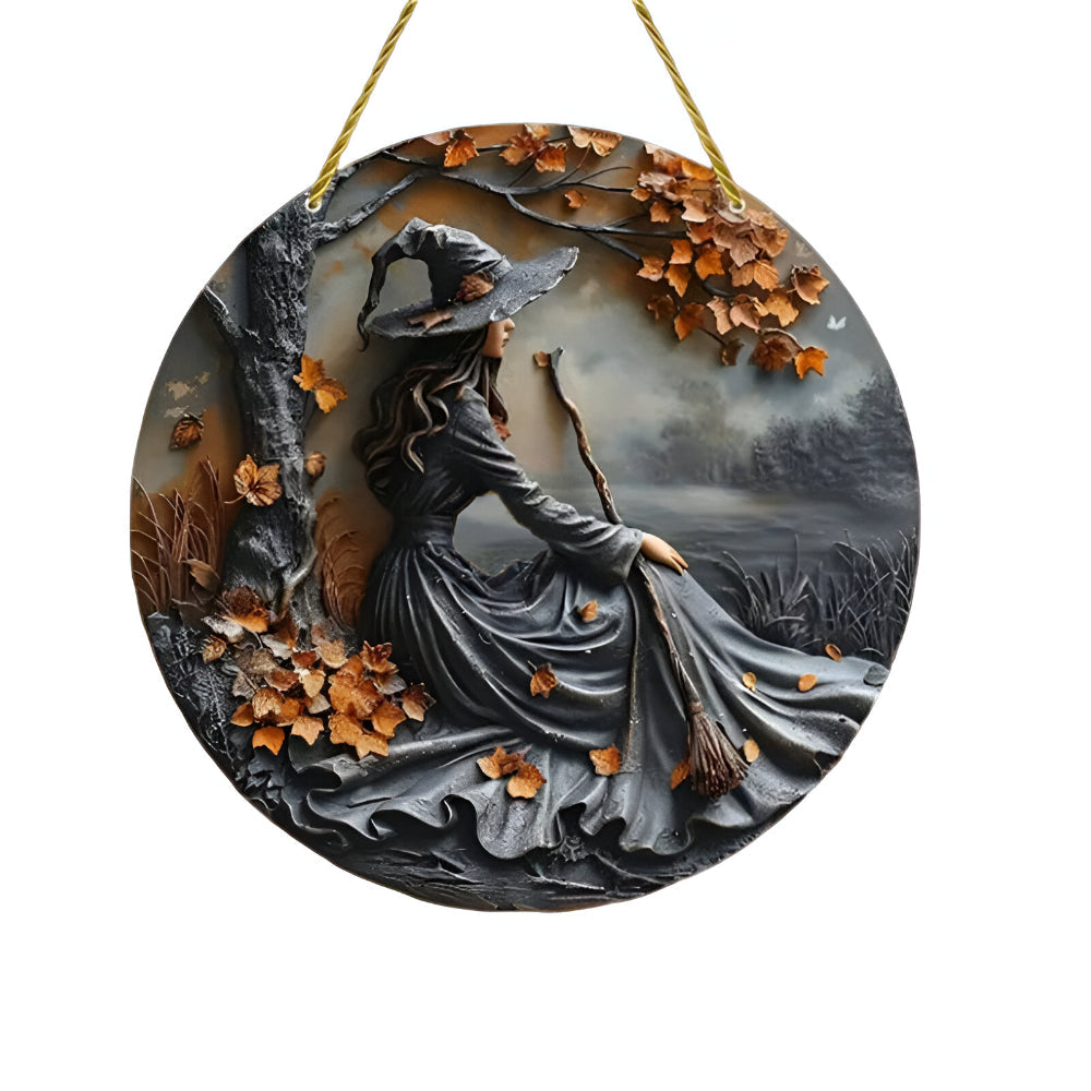 Witch Folklore Wooden Door Sign