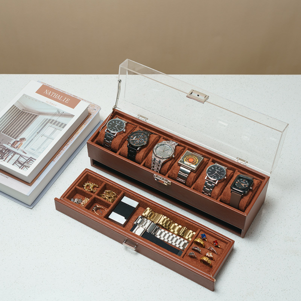 6 Slot Watch Box Storage Organiser