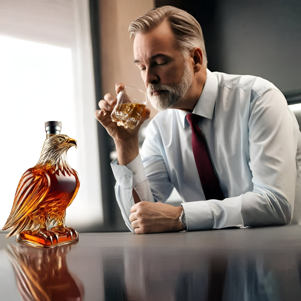 Eagle Glass Whiskey Decanter Display