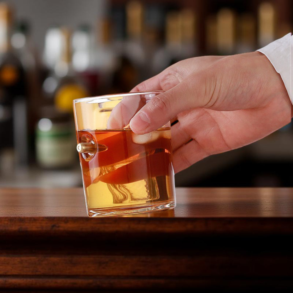 Rifle Shaped Glass Whiskey Decanter Set
