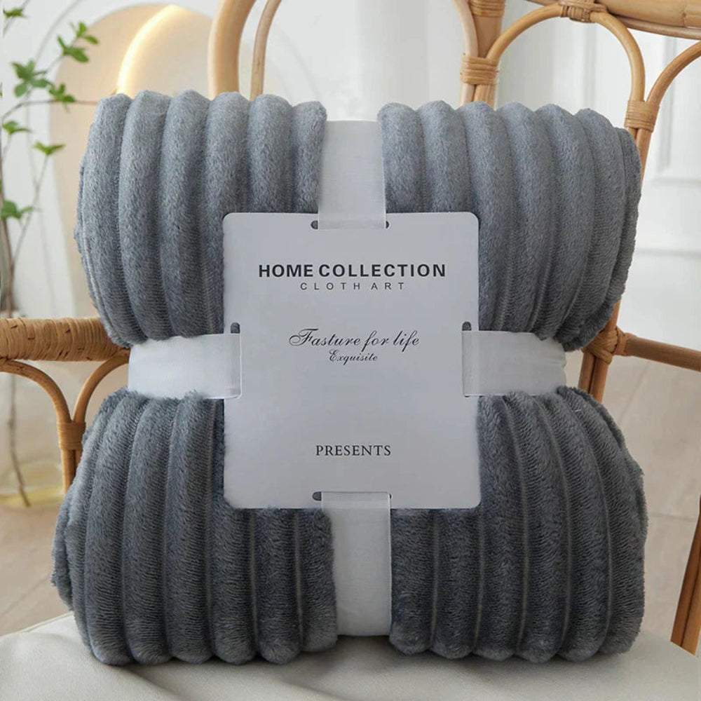 Wide Striped Flannel Fleece Blanket Soft Warmth Cozy Home Decor 4