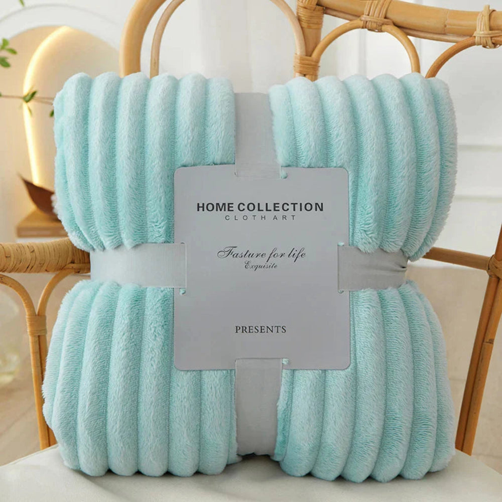 Wide Striped Flannel Fleece Blanket Soft Warmth Cozy Home Decor 8