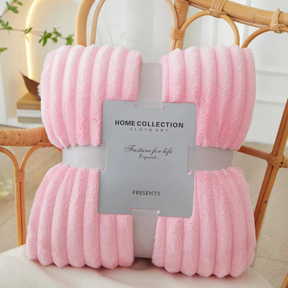 Wide Striped Flannel Fleece Blanket Soft Warmth Cozy Home Decor 9