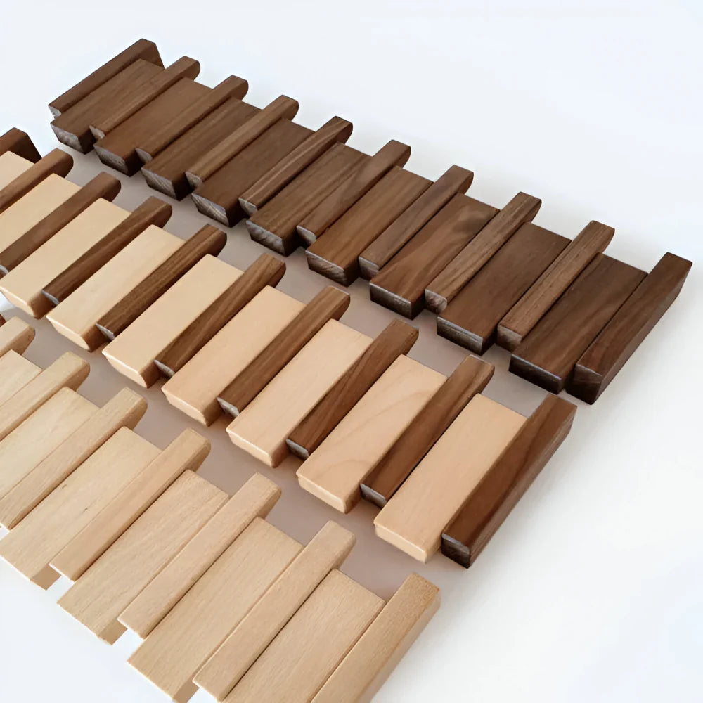 Folding Piano Style Wooden Hook Rack