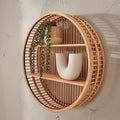 Round Bamboo Floating Wall Shelf