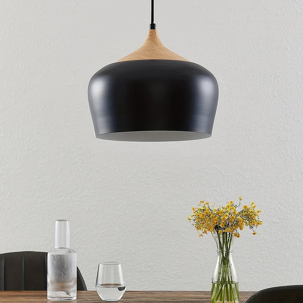 Iron & Wood Grain Pendant Light