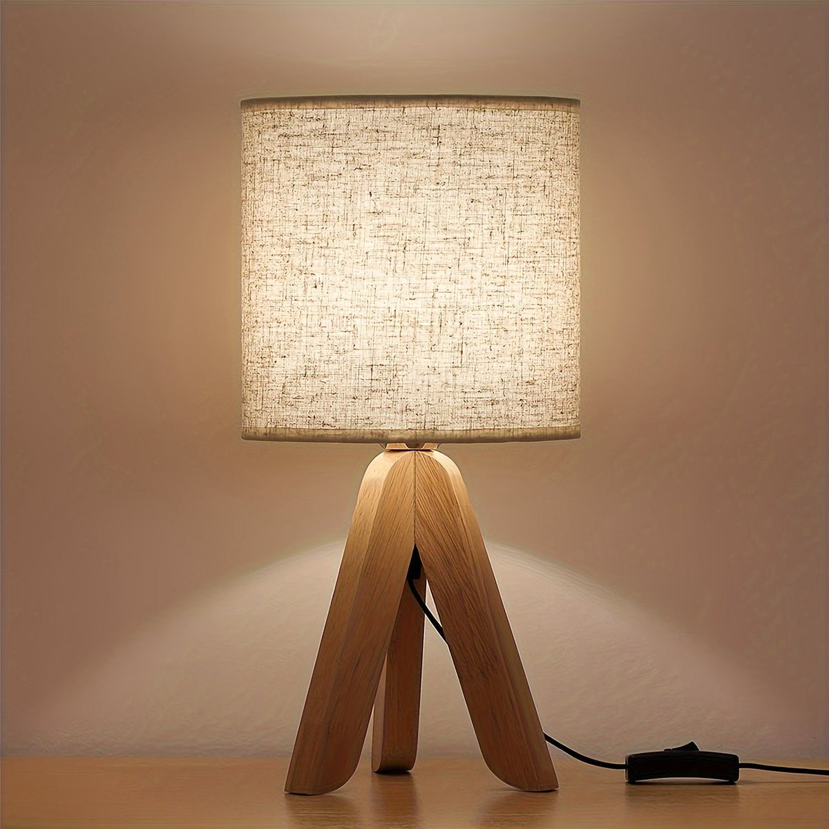 Wooden Tripod Table Lamp