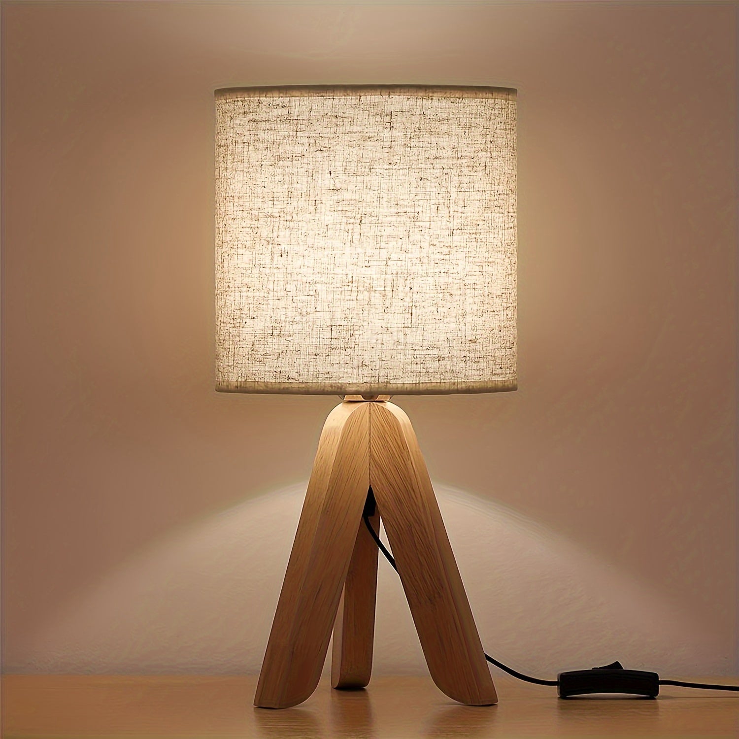 Wooden Tripod Table Lamp