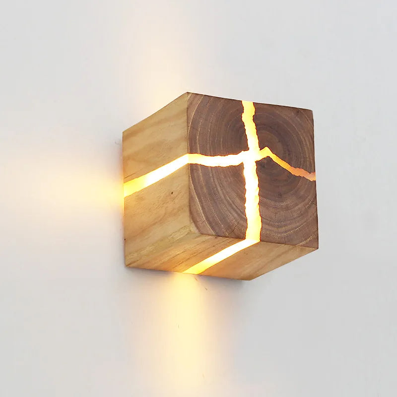 WoodAura Hand-Carved Wall Light