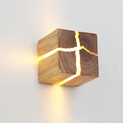 WoodAura Hand-Carved Wall Light