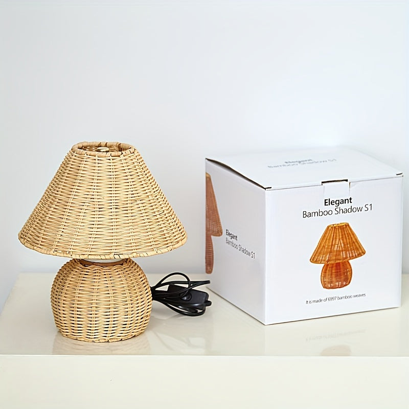 Bamboo Woven USB Desk Lamp
