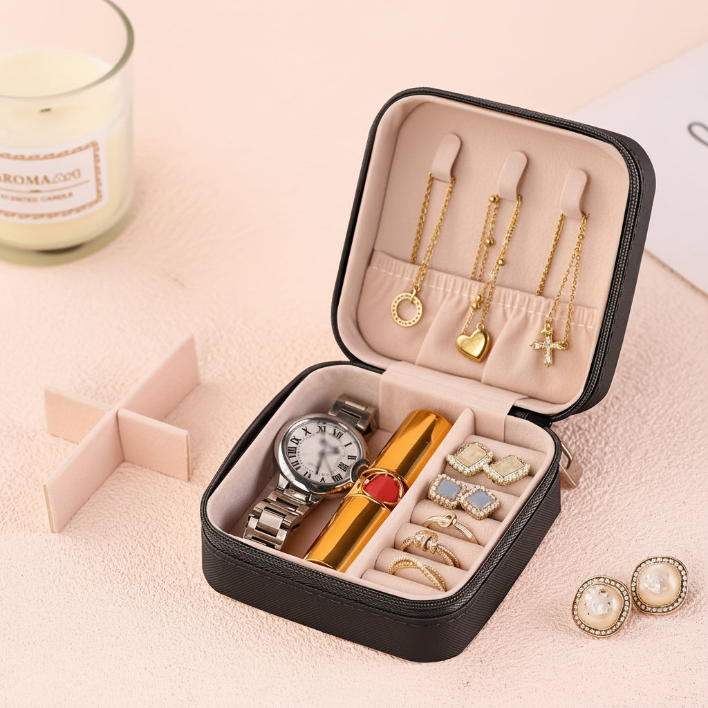 Zipper Travel Jewellery Organiser Case