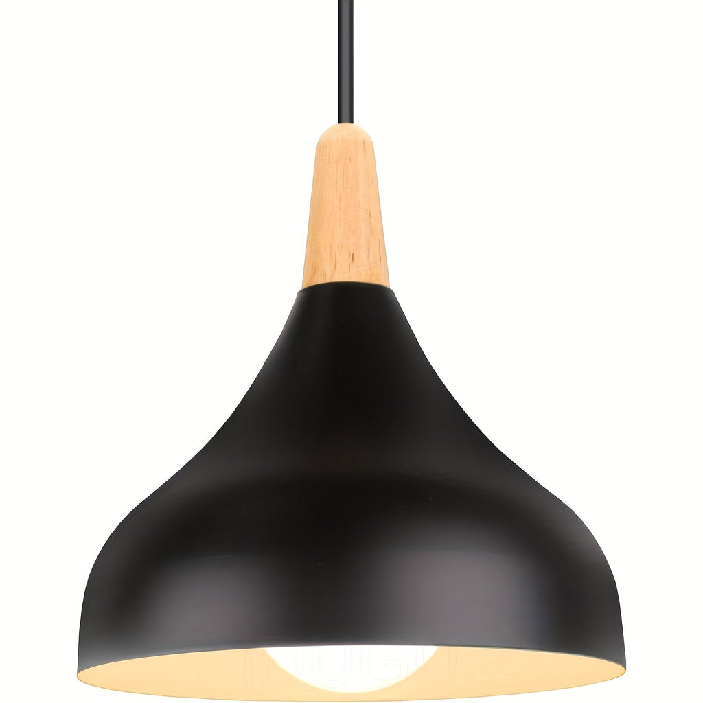 Teardrop Metal & Wood Pendant Light