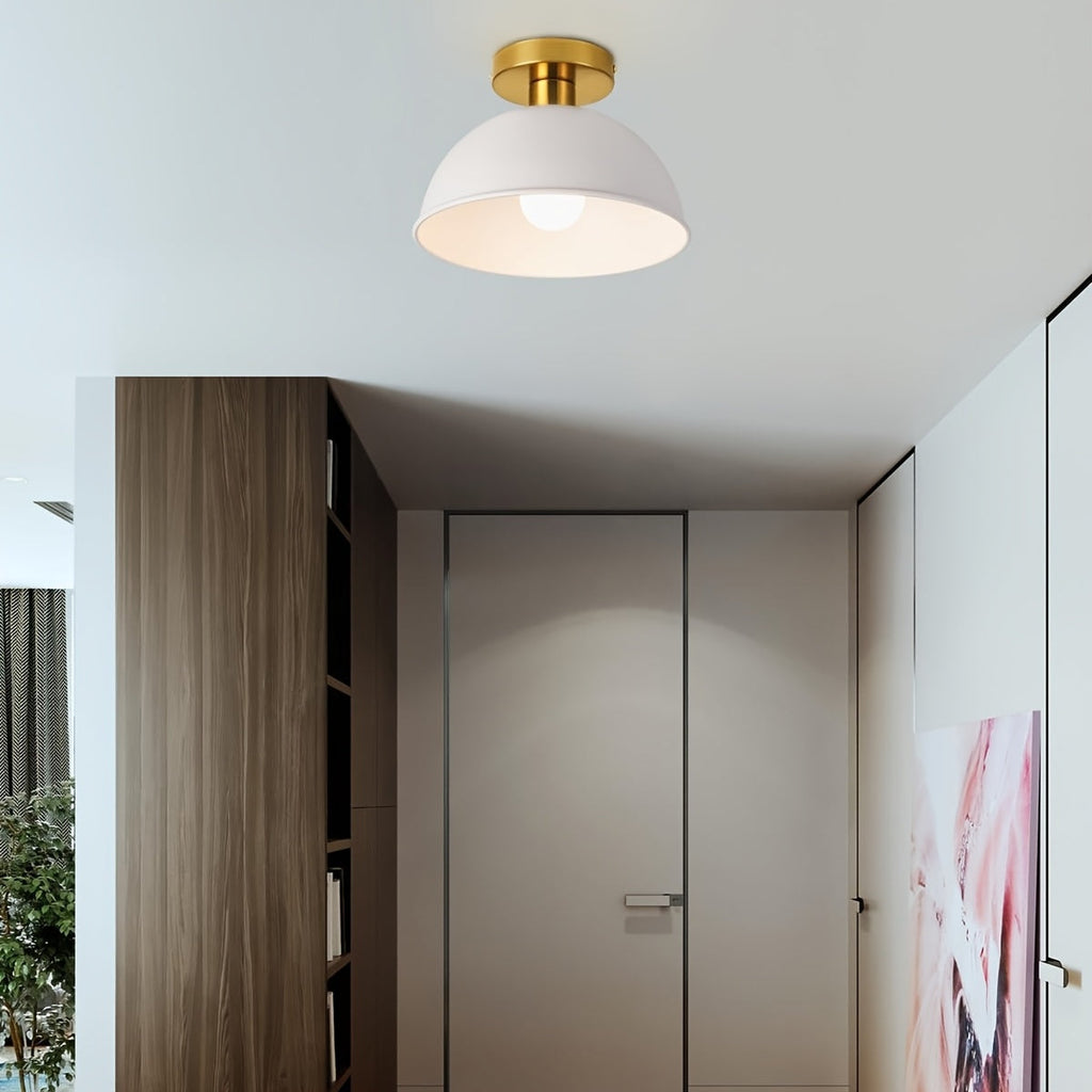Matte Metal Semi-Flush Ceiling Lamp