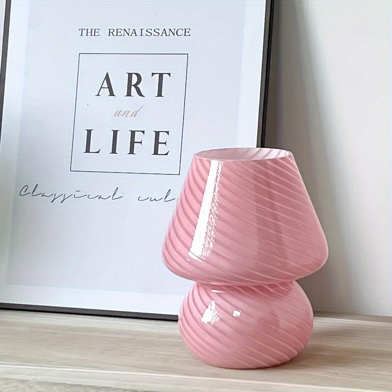 Murano Style Glass Mushroom Lamp