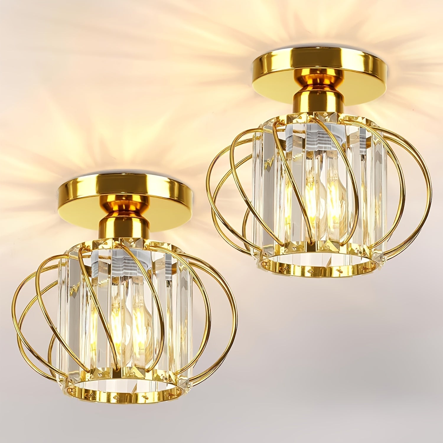 Industrial Cage Semi Flush Ceiling Light