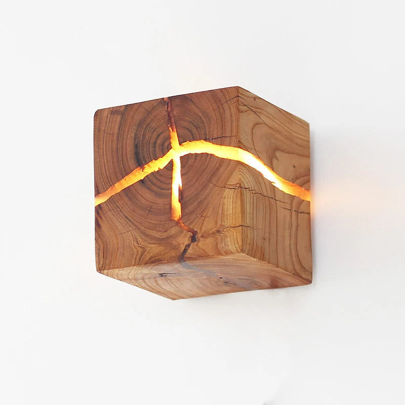 WoodAura Hand-Carved Wall Light
