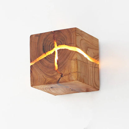 WoodAura Hand-Carved Wall Light