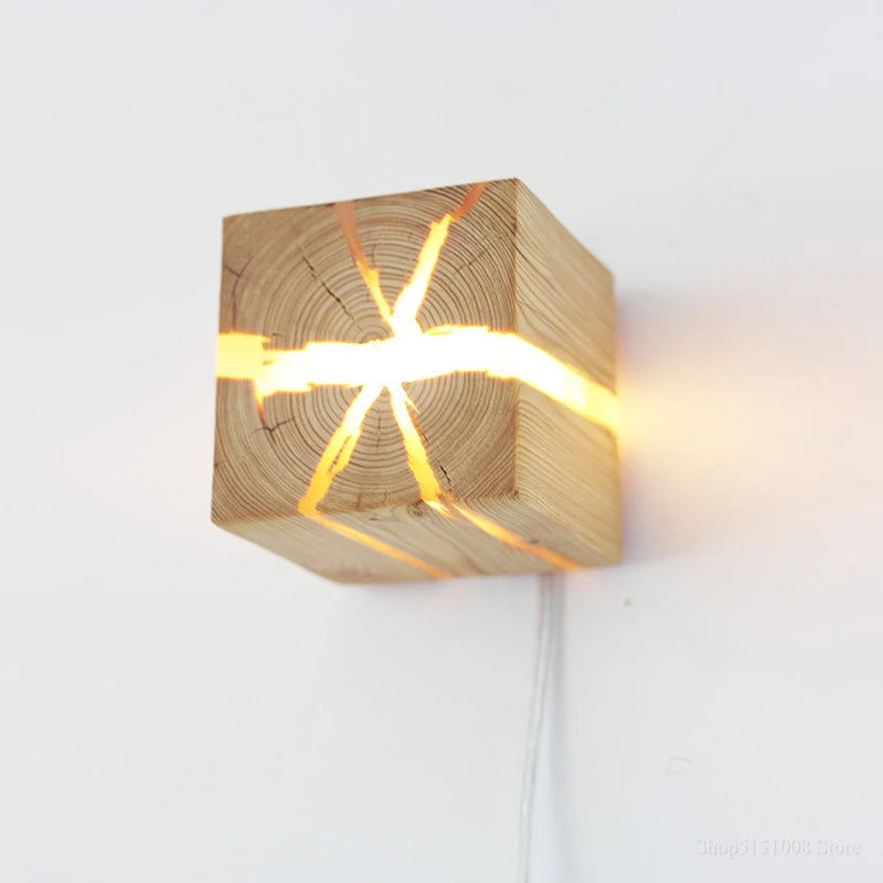 WoodAura Hand-Carved Wall Light