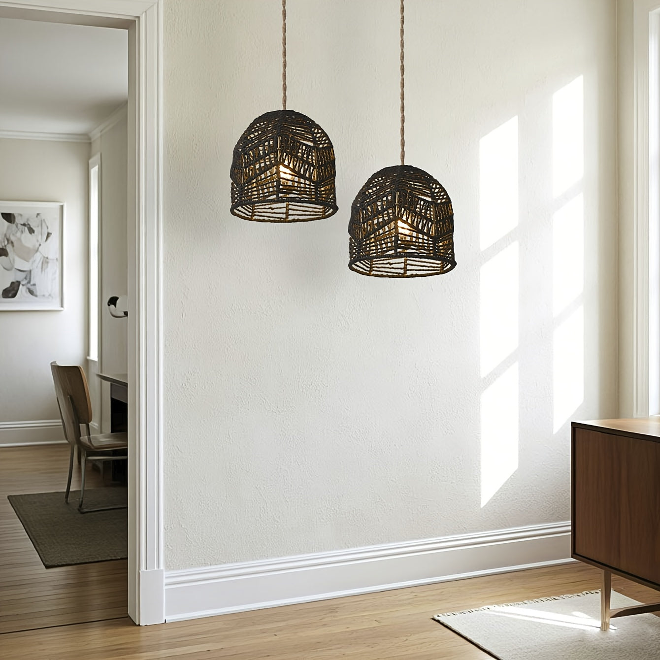 Handwoven Rope Pendant Shade