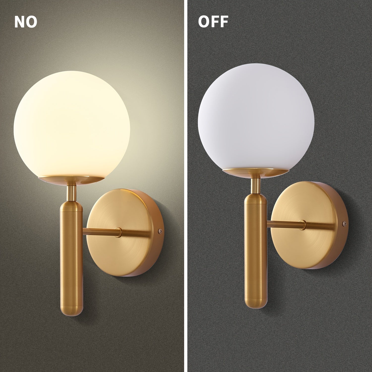 Glass Globe Polished Metal Wall Sconce