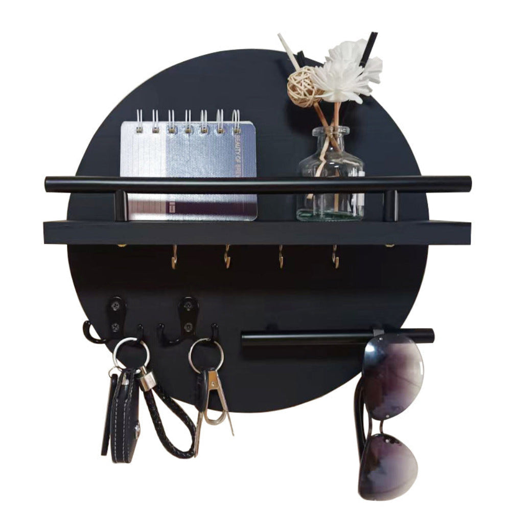 Round Wooden Wall Key Holder
