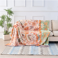 Blanket Throw Fringe Floral Boho Blanket - Image 1