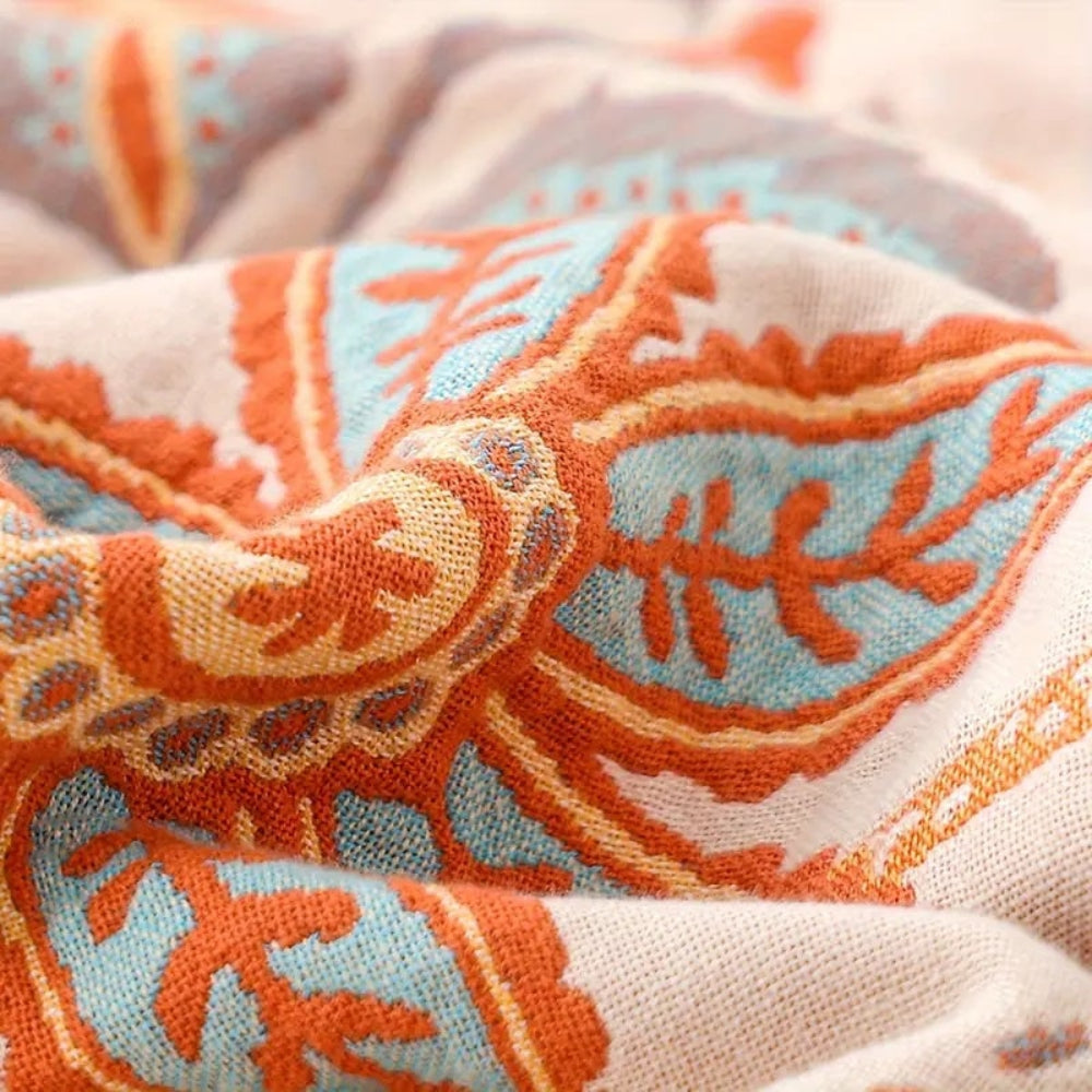 Blanket Throw Fringe Floral Boho Blanket - Image 8