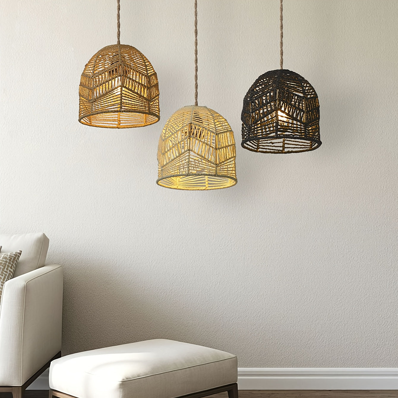 Handwoven Rope Pendant Shade