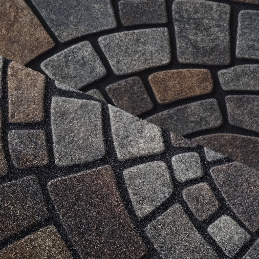 Half Circle Mosaic Pattern Door Mat