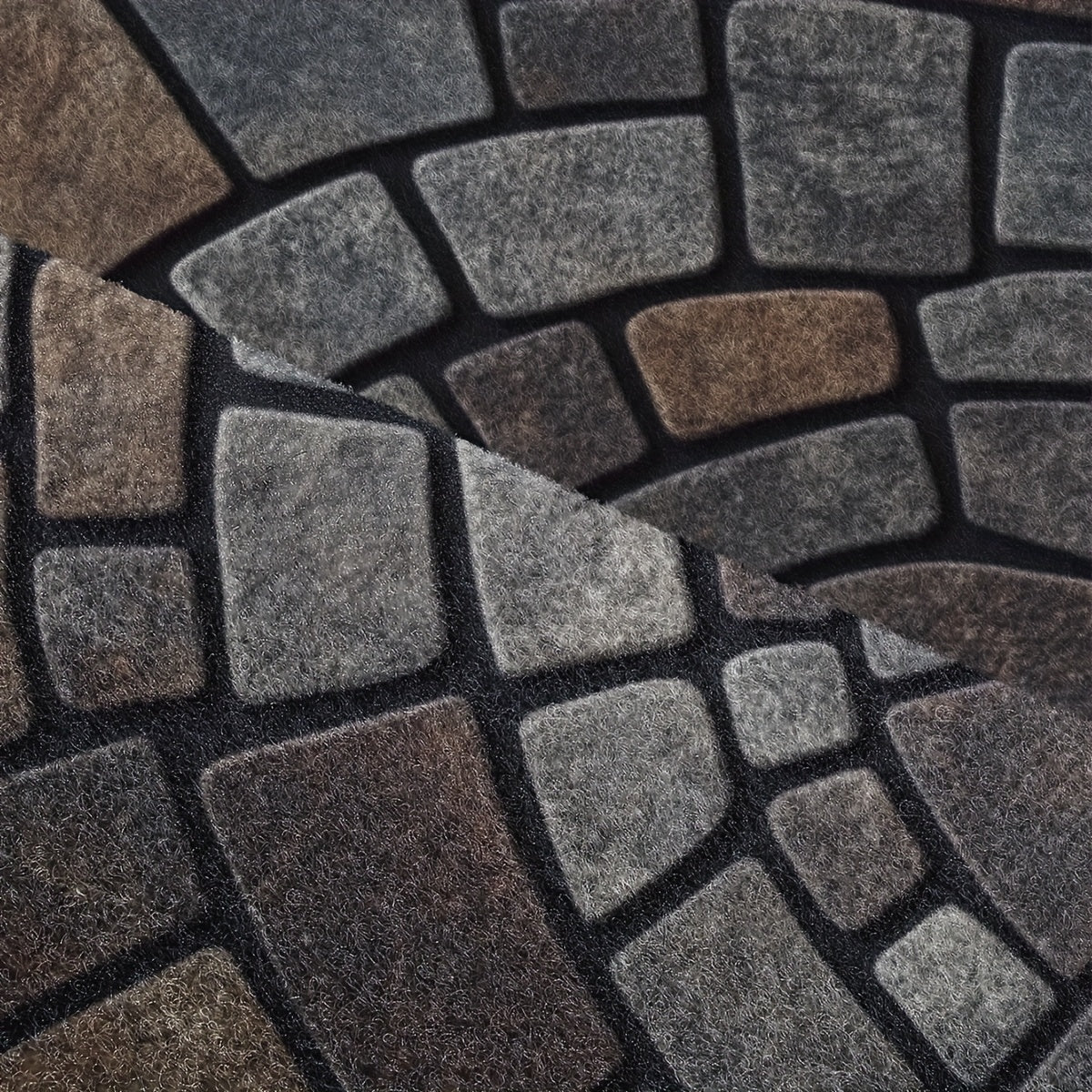 Half Circle Mosaic Pattern Door Mat