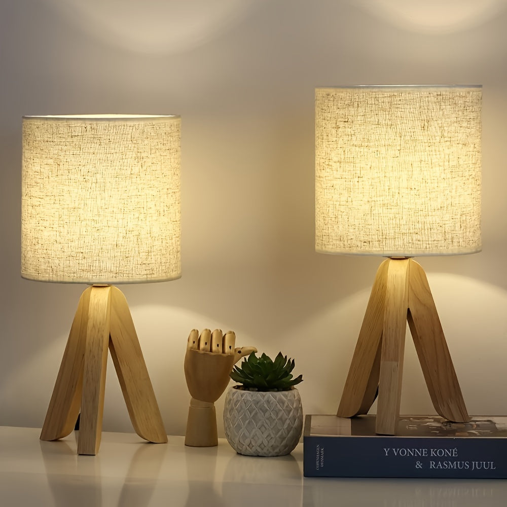 Wooden Tripod Table Lamp