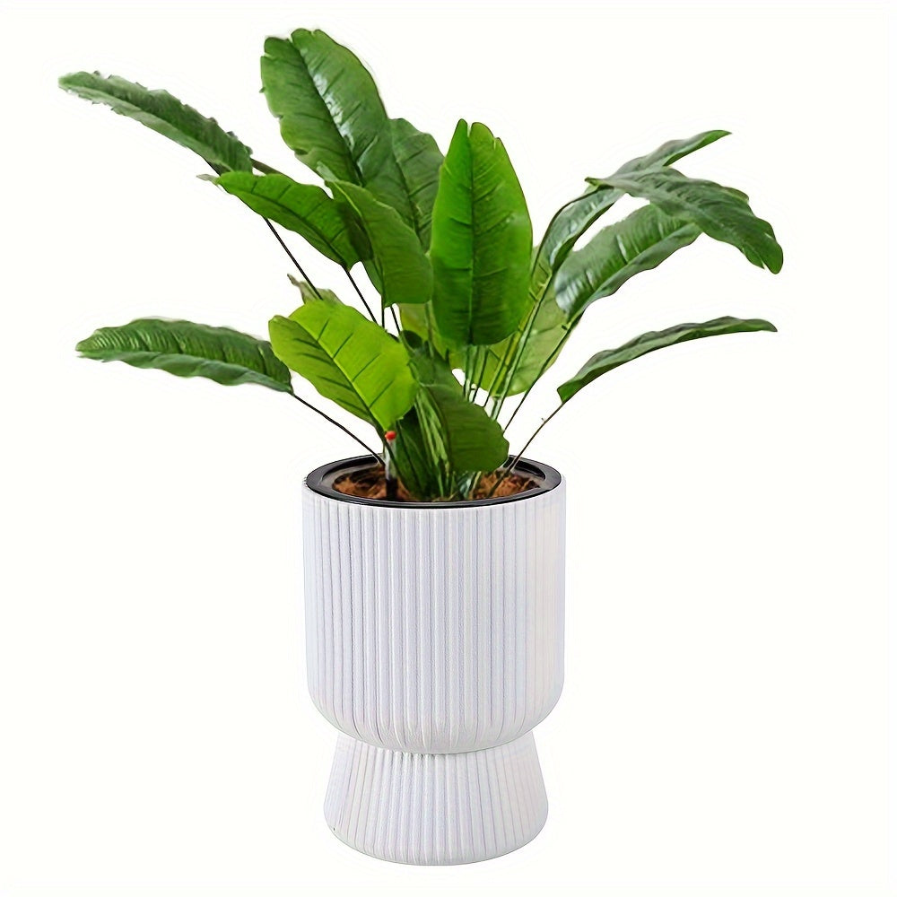 White Self Watering Wine Glass Planter