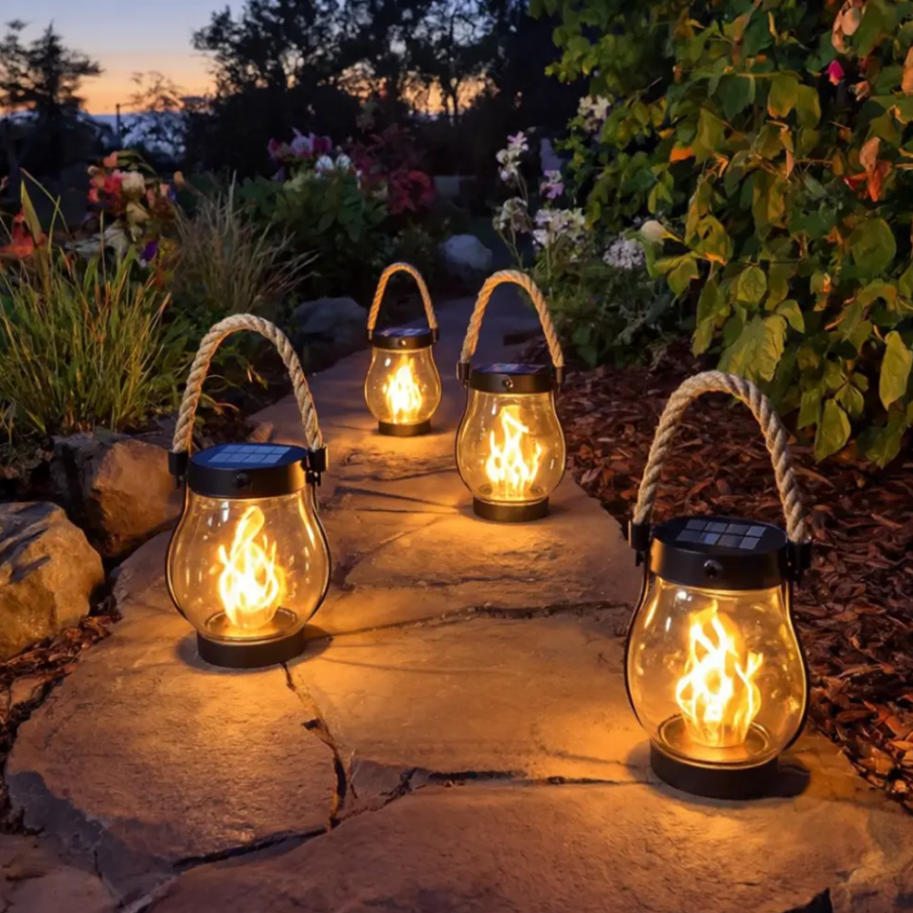 Hanging Solar Flame Effect Lantern
