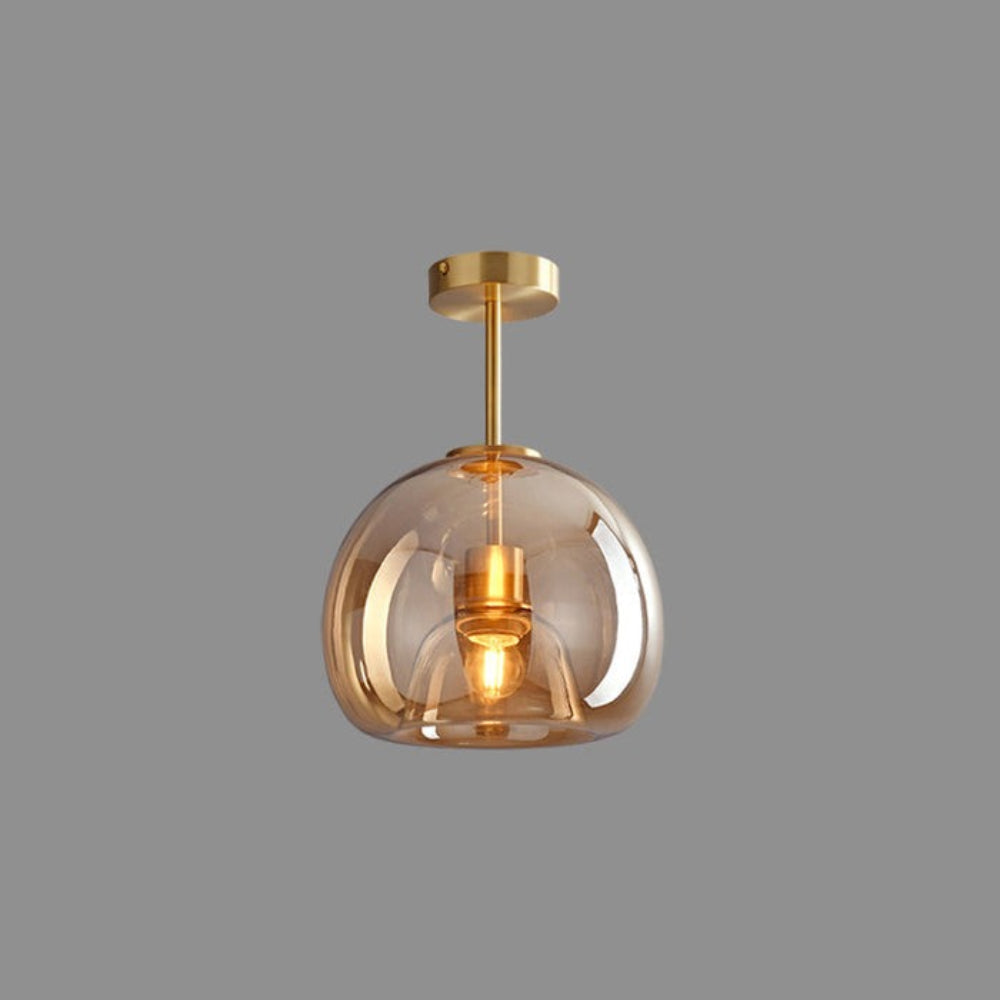 Vintage Bubble Amber Glass Pendant