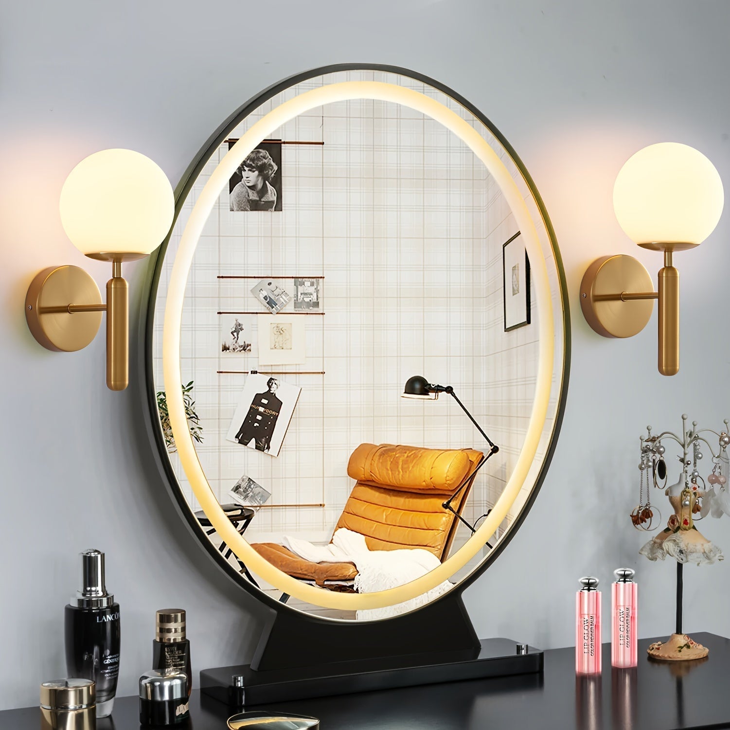 Modern Glass & Metal Wall Sconce