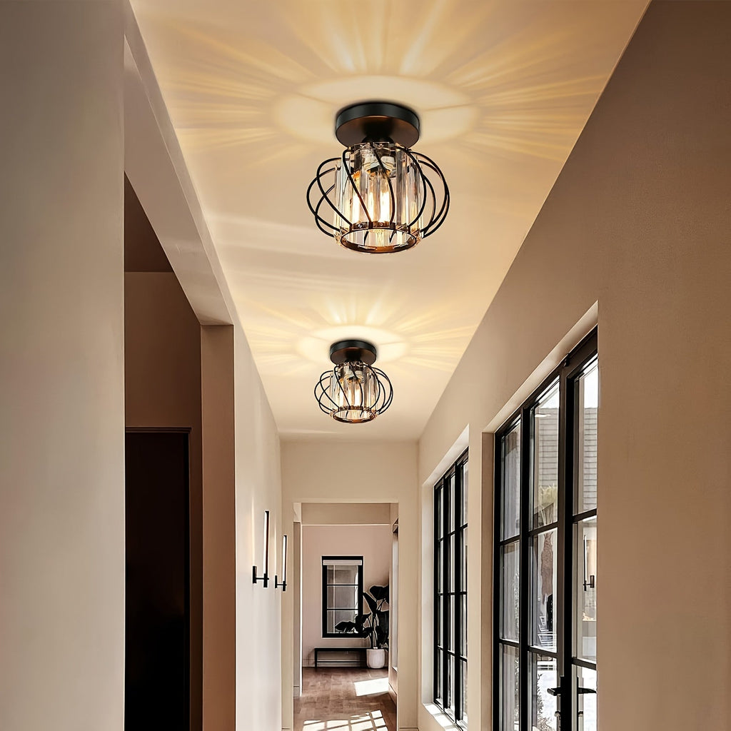 Industrial Cage Semi Flush Ceiling Light