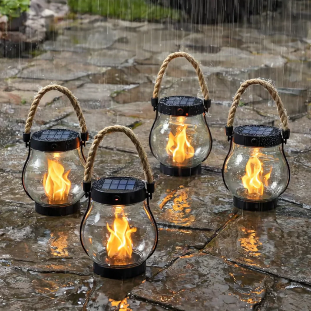 Hanging Solar Flame Effect Lantern
