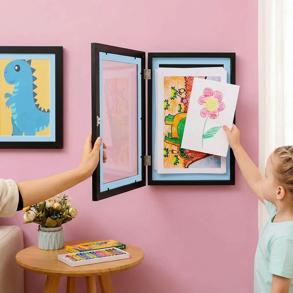 Kids Art Display Frame Wall Storage