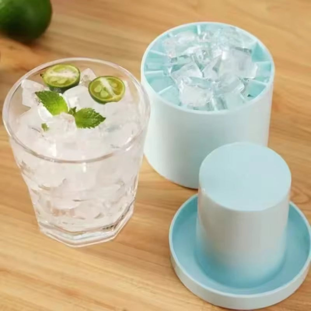 Cooling Silicone Ice Tray Maker Lidded Stackable Ice Cube Mold - Image 11