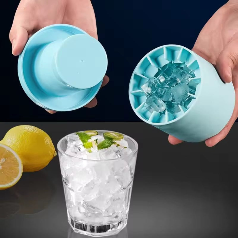 Cooling Silicone Ice Tray Maker Lidded Stackable Ice Cube Mold - Image 2
