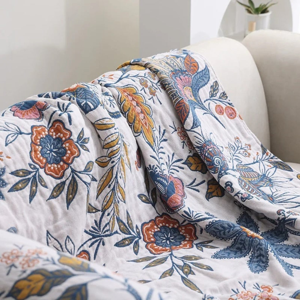 Cooling Sofa Throw Blanket Floral Boho - Image 2