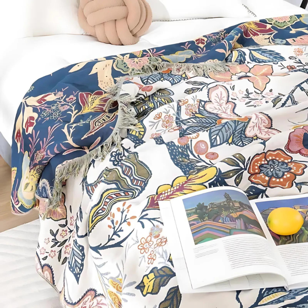 Cooling Sofa Throw Blanket Floral Boho - Image 6