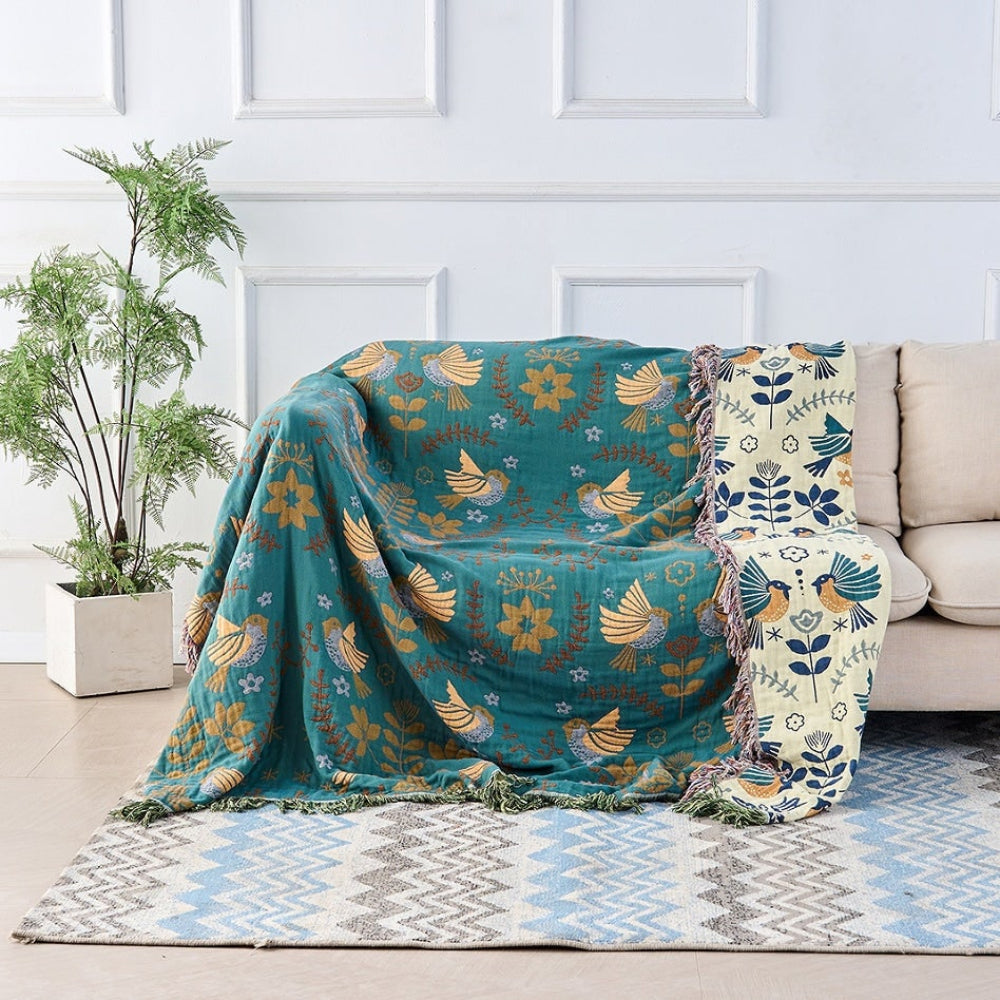 Cooling Throw Blanket Reversible Decorative Layered - Image 1