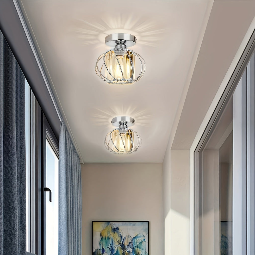 Industrial Cage Semi Flush Ceiling Light