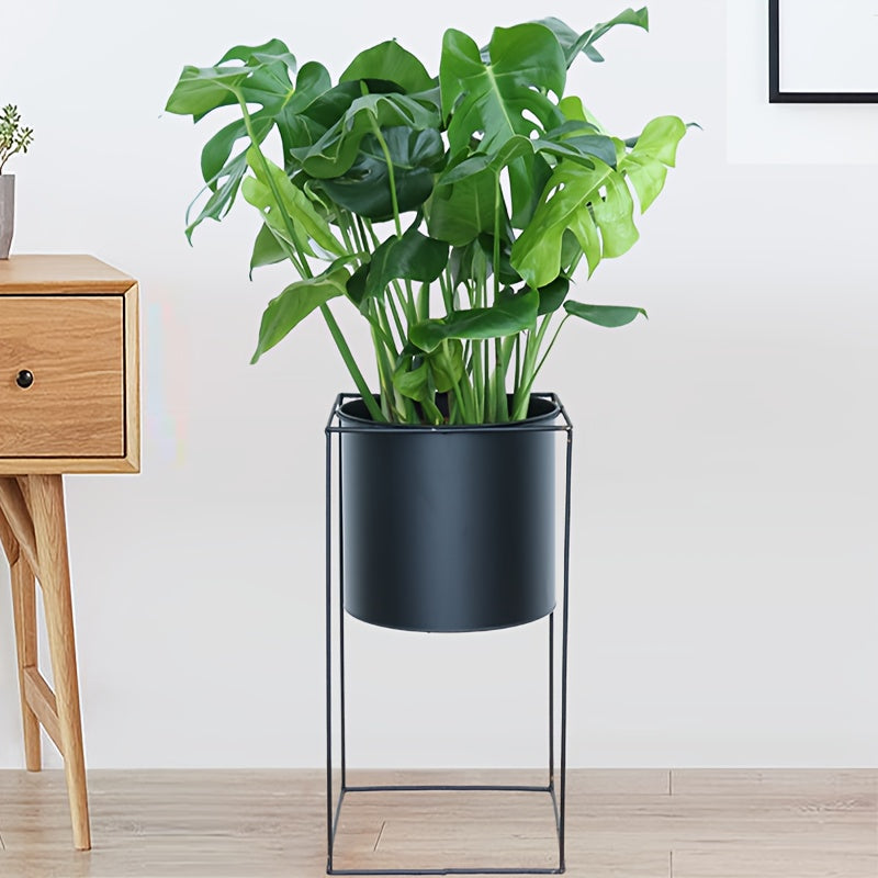 Black Metal Rectangular Plant Stand